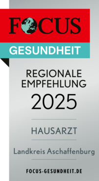 Auszeichnung „FOCUS Regionale Empfehlung 2025“ für Hausärzte im Landkreis Aschaffenburg
